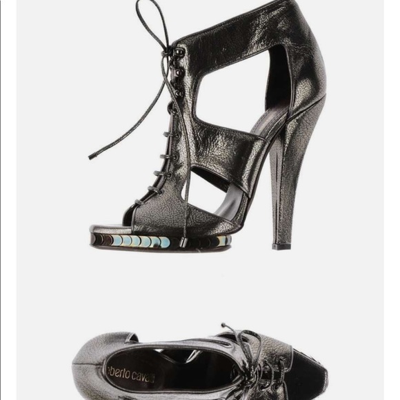 Roberto Cavalli AUTHENTIC❗️ sandals US 7 or EU 37, leather soft stunning luxury - Picture 1 of 8